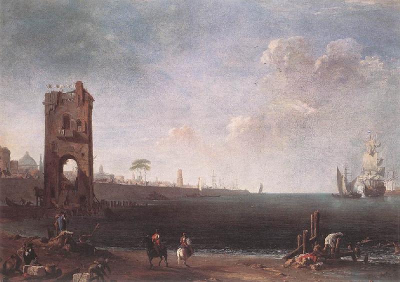 RICCI, Marco Coastal View with Tower oil painting picture